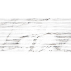 Керамическая плитка Carrara White Lined Shine структурная 30x60