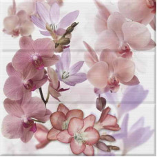 Керамическая плитка Absolut Keramika Aure Composicion Orchides Berenjena 45x45 (3шт)