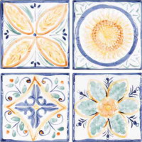 Керамическая плитка Alta Ceramica Mediterraneo Декор Decoro Mediterraneo Lucido A/B/C/D (комп/4шт)10x10