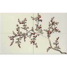Керамическая плитка Cerrol Burgund Burgund krem bonsai Панно (4 элемента) 50х80