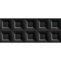 Керамическая плитка Ibero Black &amp; White Cubic Black 20x50