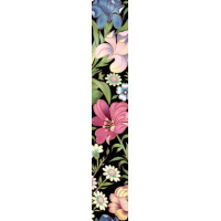 Керамическая плитка Infinity Ceramic Tiles Flowers BLANCOS FLOWERS Listello Negro