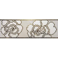 Керамическая плитка Infinity Ceramic Tiles Mosaico Winter Flowers Oro Nero Cenefa Ispira Rosas Gold