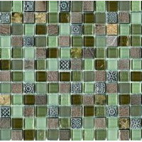 Керамическая плитка L'Antic Colonial MOSAICO Tecno Glass Country 2.1x2.1 G-522 29.6x29.6x0.8