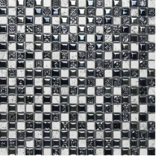 Керамическая плитка L'Antic Colonial Noohn Stone Mosaics Air White&amp;Silver Decor (1.1x1.1)