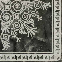Керамическая плитка La Platera Duomo (Pasta Blanca) Dec. Quorum Grafito Plata (4шт по 45х45) 90х90