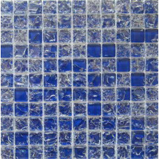 Керамическая плитка LARSCeramica Ночной город Мозайка Ice series (синяя) стекло