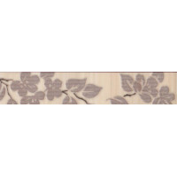 Керамическая плитка Нефрит Керамика Кензо Бордюр "Цветы" на светлом 250х48 / коричневый