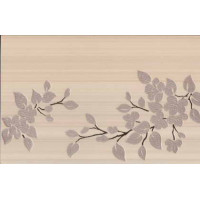 Керамическая плитка Нефрит Керамика Кензо Декор "Цветы" на светлом / коричневый