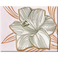 Керамическая плитка Нефрит Керамика Кензо Кензо вставка Лилия оранжевый (стекло)