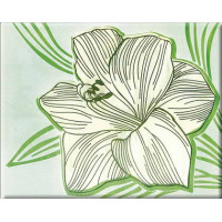 Керамическая плитка Нефрит Керамика Кензо Кензо вставка Лилия зеленый (стекло)