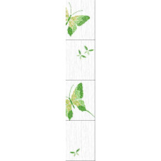 Керамическая плитка Нефрит Керамика Кураж Бабочки панно морская зелень (из 4 шт) 250х1600