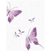 Керамическая плитка Нефрит Керамика Кураж Комплект Бабочки фиолетовый 25х40