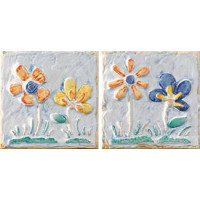 Керамическая плитка Universo Universo 0008923 DEC.FIORE AZZURRO/ BEIGE AB 10x10