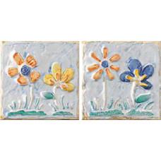 Керамическая плитка Universo Universo 0008923 DEC.FIORE AZZURRO/ BEIGE AB 10x10