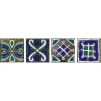 Керамическая плитка Savoia Ceramiche Maioliche Vesuviane Maioliche Tozz. Verde/Blu комплект декоров (4шт) 11 x 11