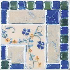 Керамическая плитка Tubadzin Majolika N-Majolika Mezza2 dark blue Декор 11.5х11.5