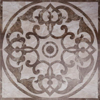 Керамическая плитка Villa Ceramica Напольное панно Dolomite Rosone Ivory 120x20 см